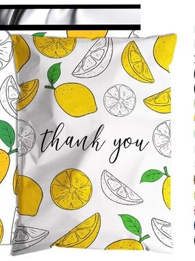 25 pc Thank You Lemon Print Poly Mailer